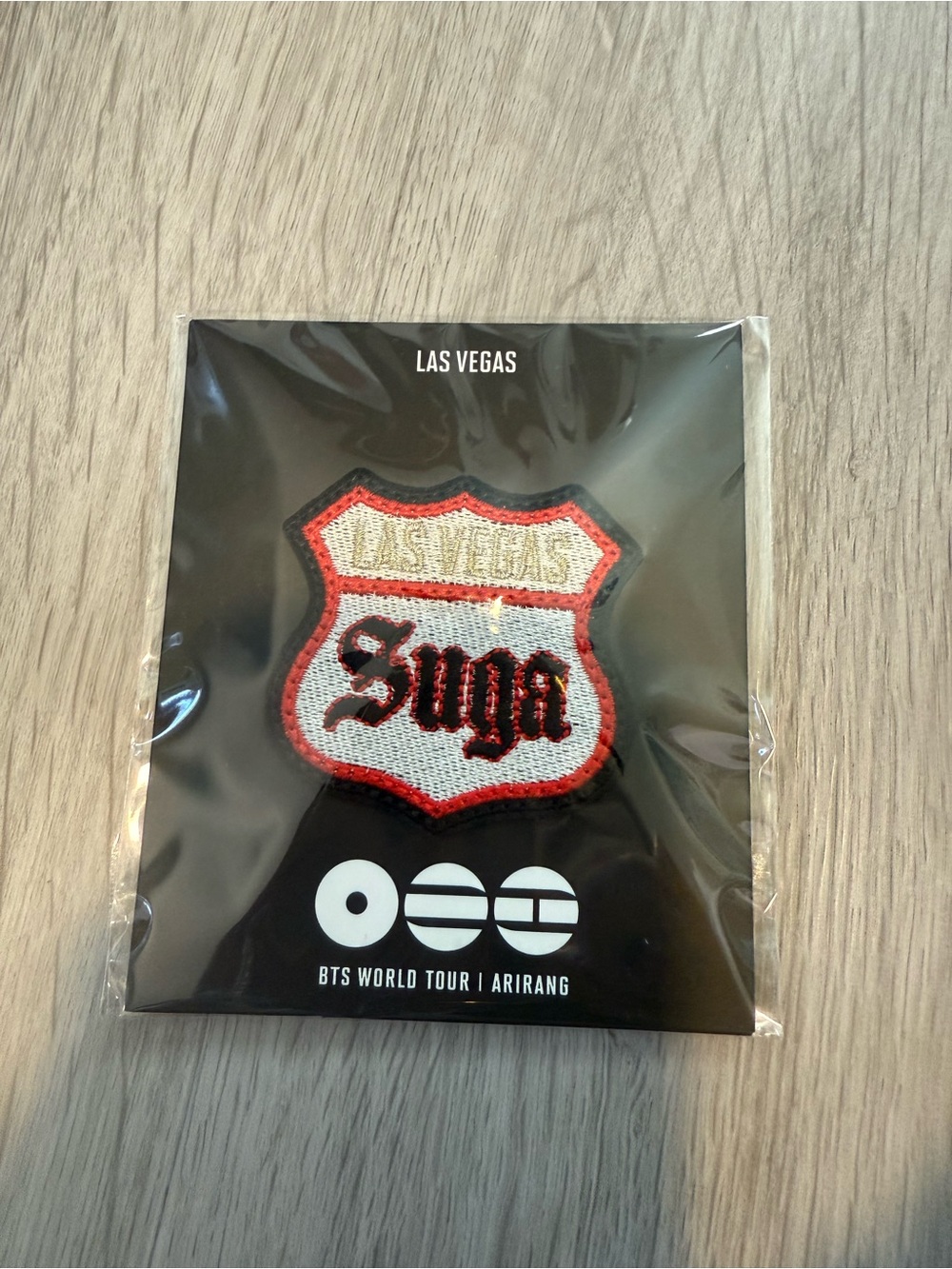 BTS Embroidered Patch Clip - Las Vegas SUGA (Red & White)